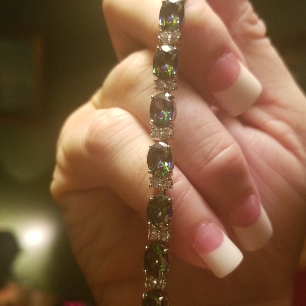 Mystic Topaz Silver Bracelet with Extension